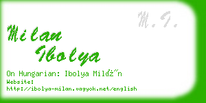 milan ibolya business card